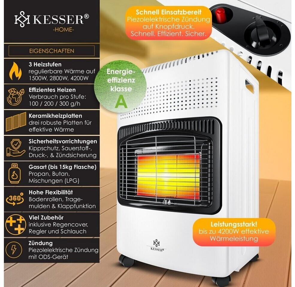 Kesser Ceramic Gas Heater 4200 Watts White (24296)