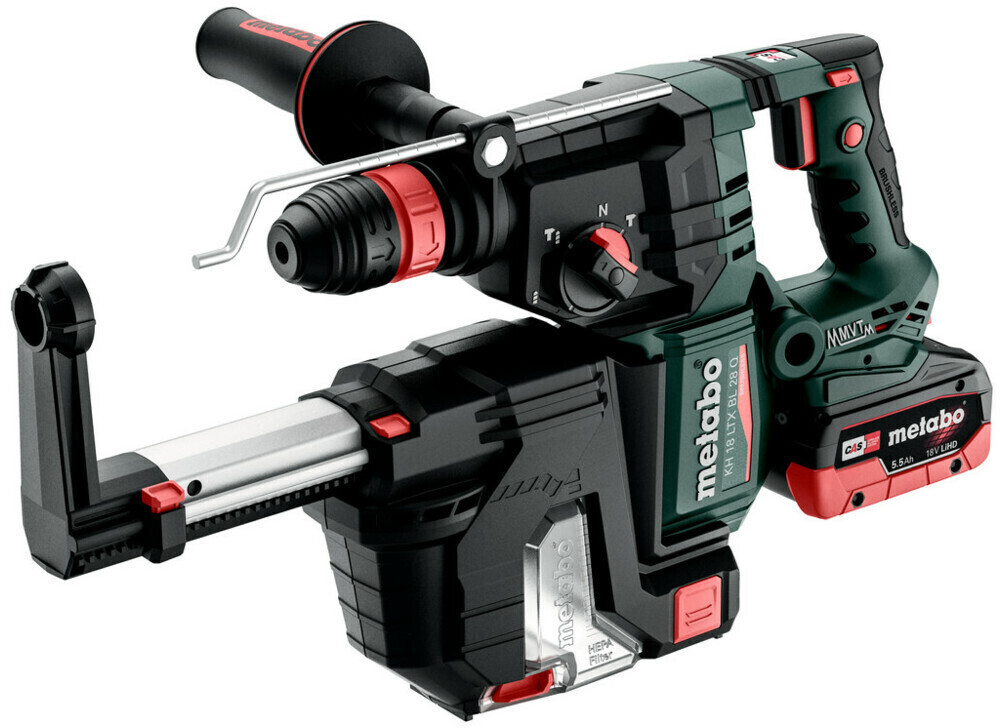 Metabo KH 18 LTX BL 28 Q avec 2 batteries 5,5Ah et MetaBox 185 (601715930)