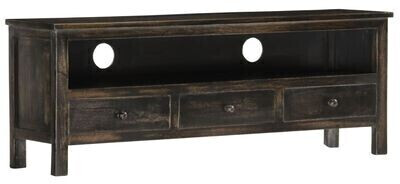 vidaXL TV Cabinet 120x30x45 cm Solid Mango Wood Black (286300)