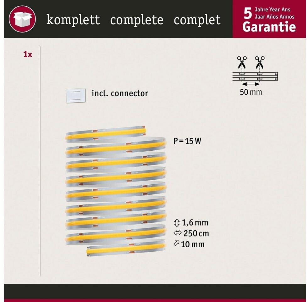 Paulmann Preisvergleich Einzelstripe 2,5m ab € Stripe Full-Line 19,55 COB bei LED (71047) | MaxLED 500