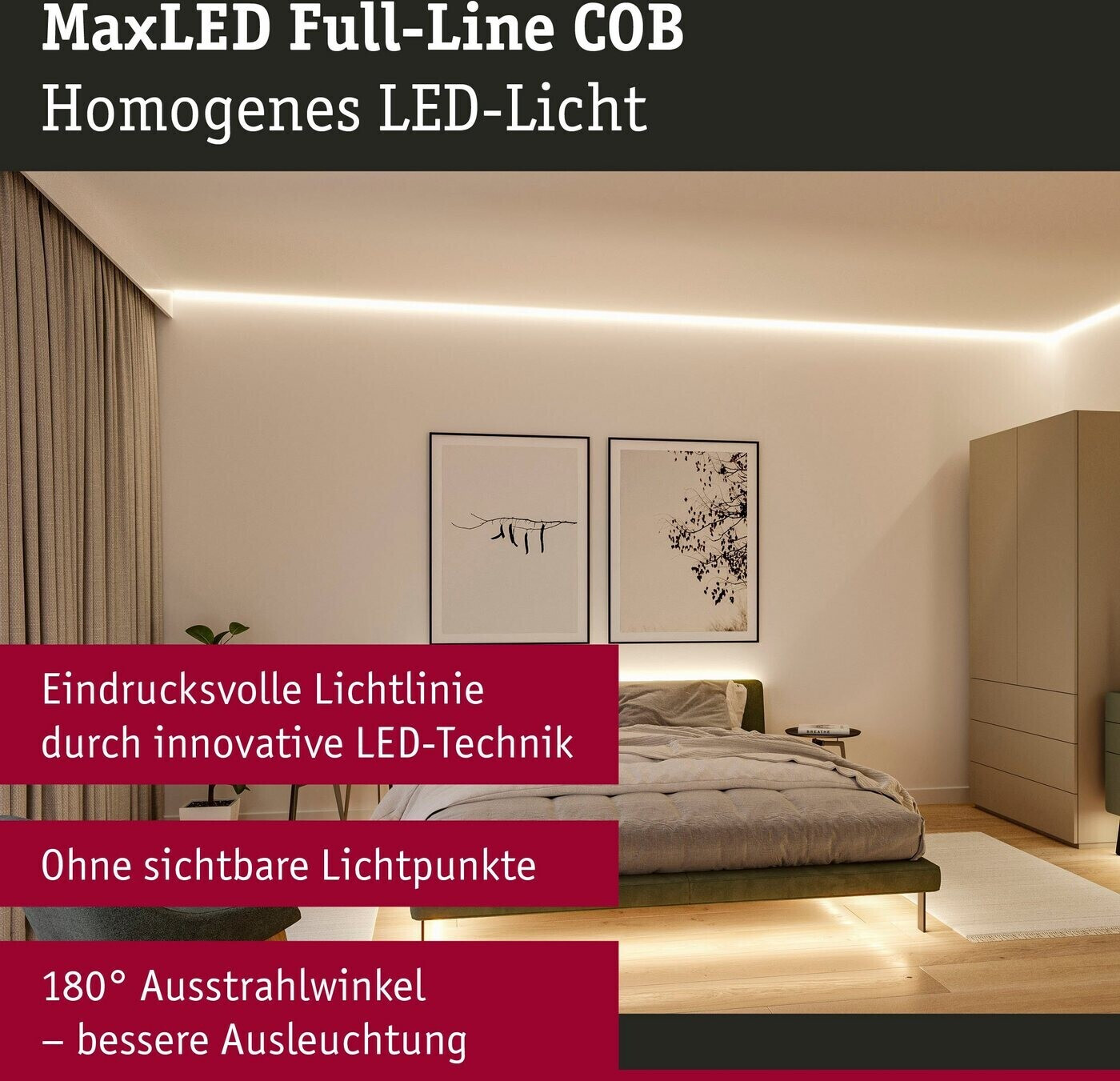 Paulmann MaxLED 500 LED Stripe (71047) Einzelstripe bei Preisvergleich 2,5m € ab | Full-Line COB 19,55