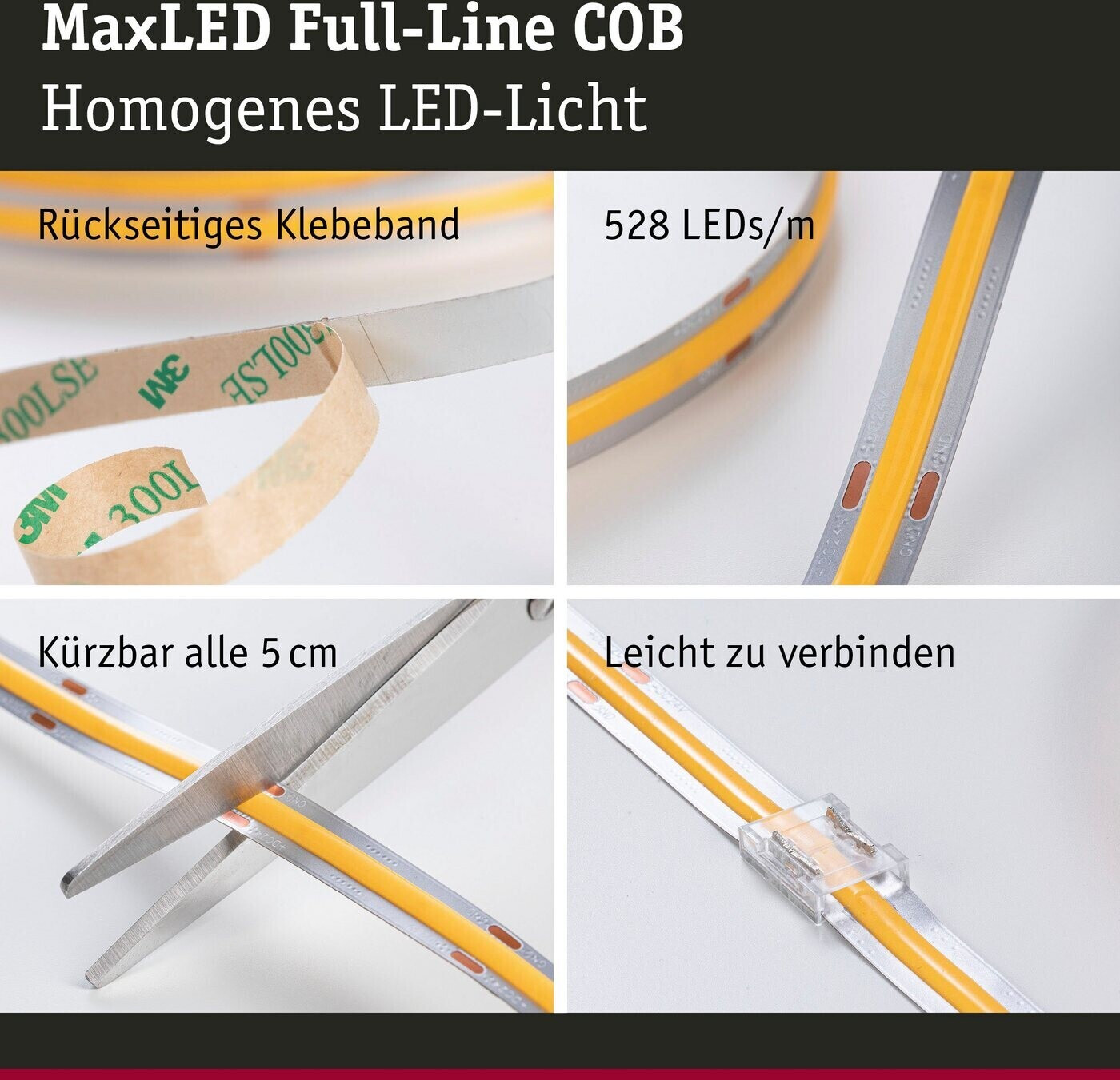 Full-Line Einzelstripe LED € bei 19,55 Stripe COB | (71047) 2,5m MaxLED 500 ab Preisvergleich Paulmann