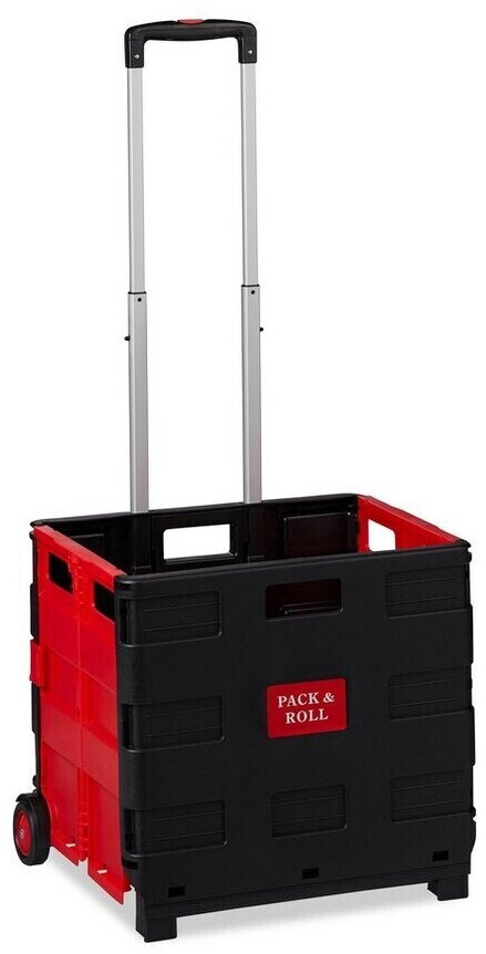 Relaxdays Shopping Trolley foldable (10027691) black/red