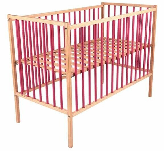 Combelle Lit bébé Rémi 70 x 140 cm fuchsia/naturel (152412)