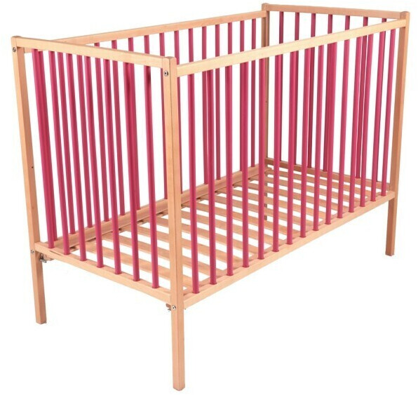 Combelle Lit bébé Rémi 60 x 120 cm fuchsia/naturel (152012)