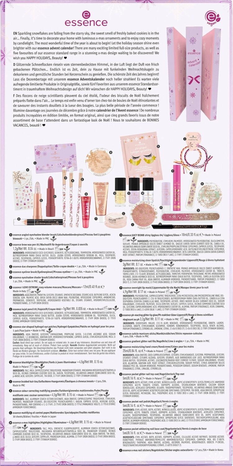 Essence Happy Holidays Advent Clendar 2022 (Dezember 2022 Preise