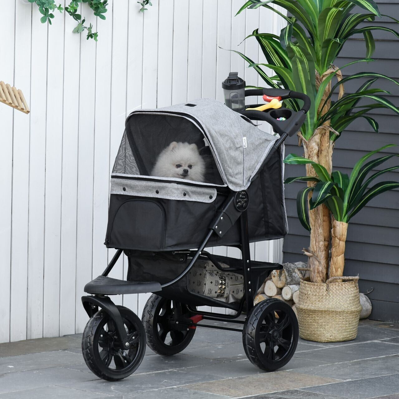Pawhut Poussette pour chien Grey Pawhut Poussette pour chien Grey