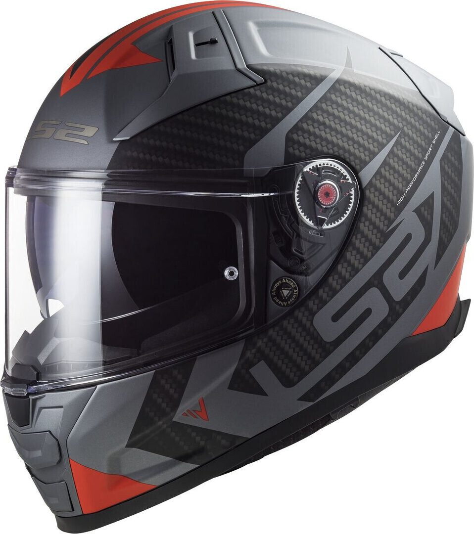 LS2 FF811 Vector II Solid mat titane/rouge