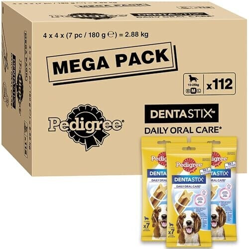 Pedigree Bâtonnets à mâcher DentaStix pour chien moyen (112 pièces)