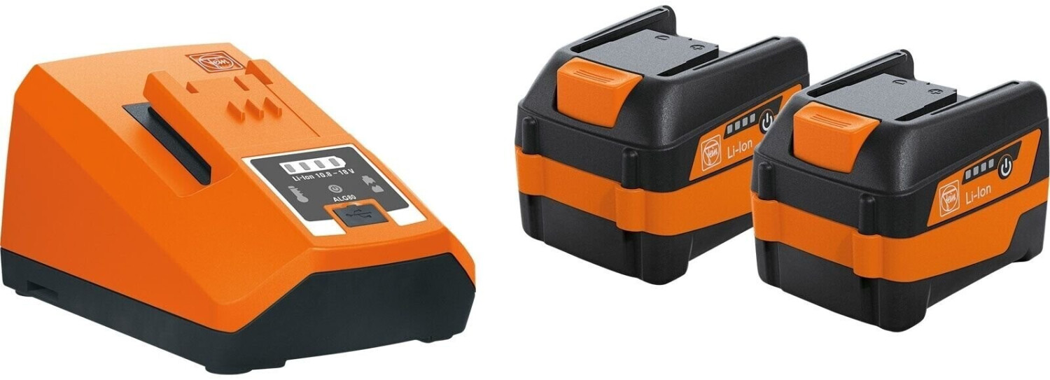 Fein Starter Set 2604327010 2x Li-Ion 18 V / 6.0 Ah + ALG 80