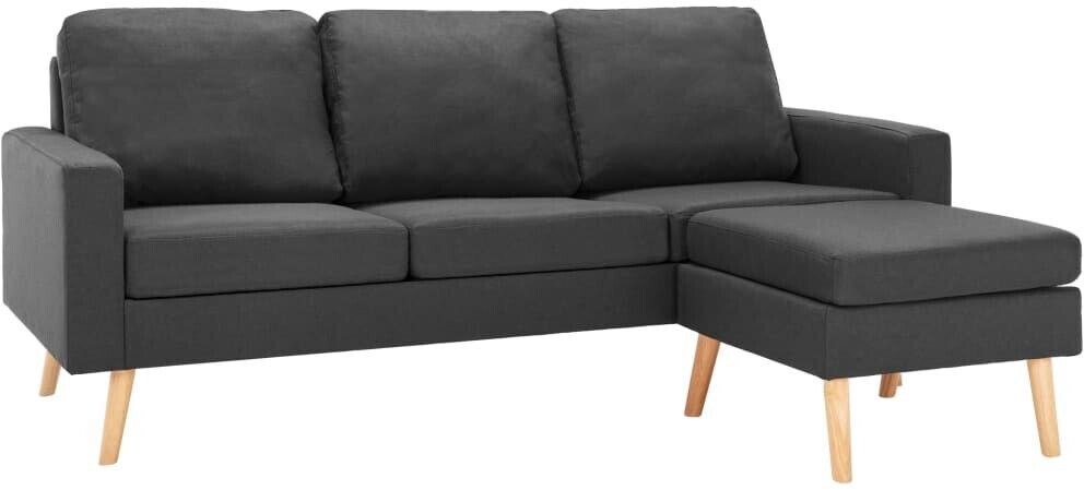 vidaXL 3-Seater Sofa with Stool (2887) grey