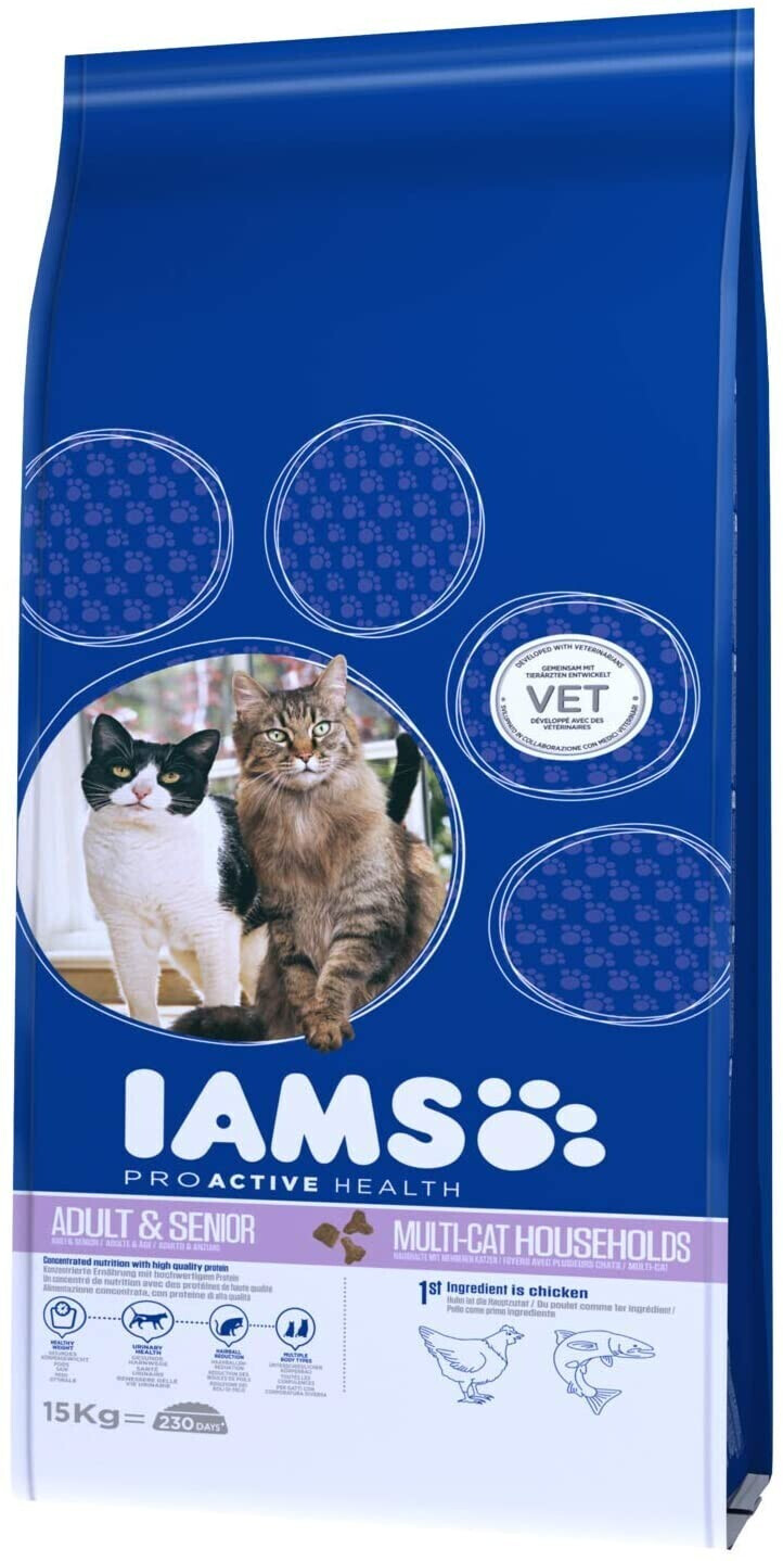 IAMS Multicat Huhn & Lachs Trockenfutter ab 38.02  | Vergleiche 6 Angebote  auf idealo.de