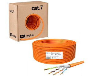 50m Duplex CAT.7 Verlegekabel Gigabit 10Gbit Netzwerkkabel CAT 7 1000Mhz SFTP S/FTP CAT7 Installationskabel PIMF Kabel CAT7 Netzwerk Verkabelung LAN Kabel Datenkabel CAT7 4x2xAWG23/1 orange CAT 7 