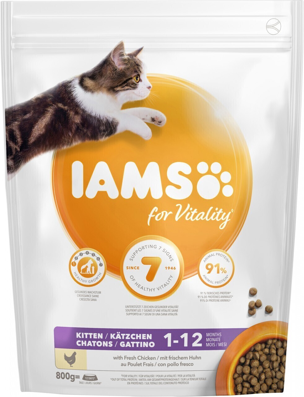 IAMS for Vitality Kitten & Junior with Chicken Dry 800g