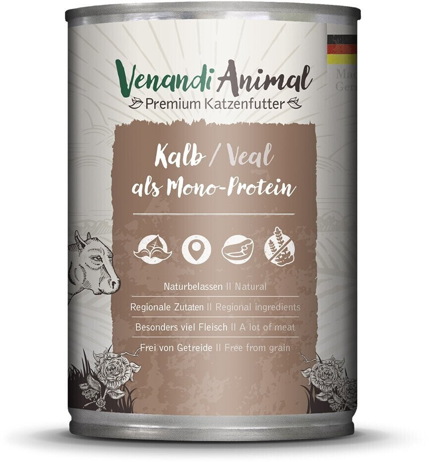 Venandi Animal Monoprotein Veal Wet Cat Food 400g