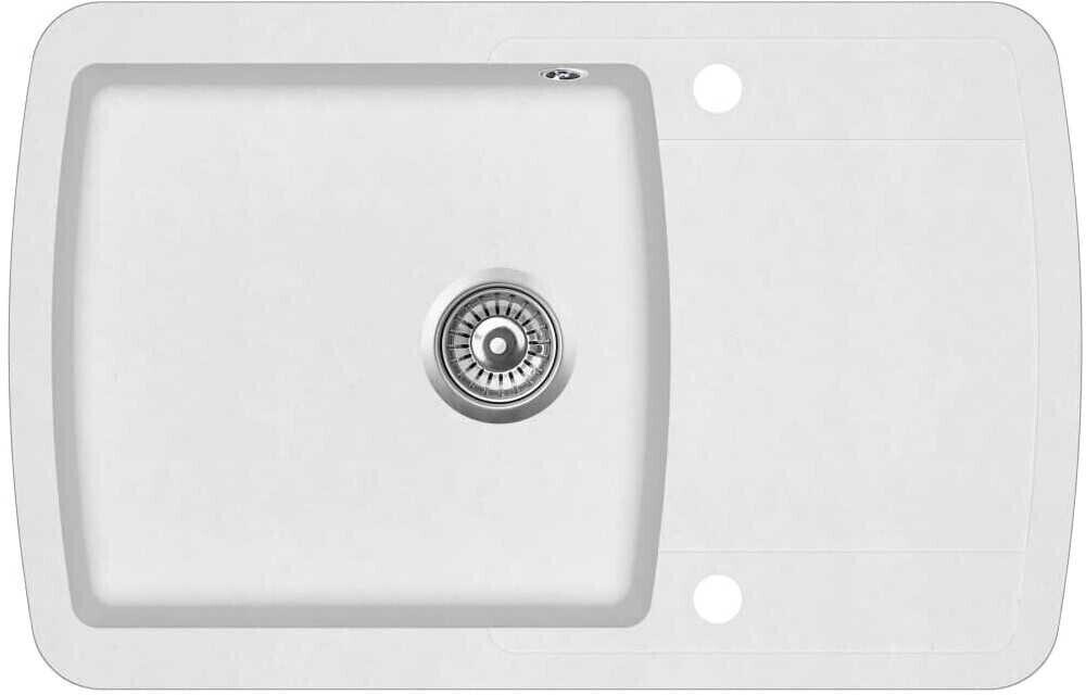 vidaXL Granite Kitchen Sink Single Basin 78 x 50 x 31 cm white (144853)