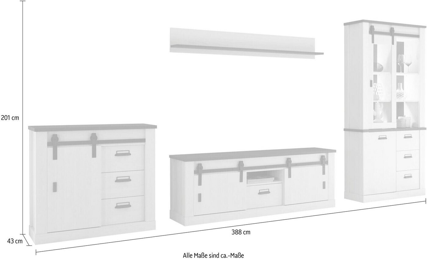 Home Affaire Wohnzimmer bei € ab Sherwood 1.301,50 388x201x43 cm Set | weiß (1PPAW4) Pinie Preisvergleich