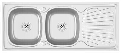 vidaXL Double Kitchen Sink Stainless Steel 120 x 60 x 15,5 cm (147239)