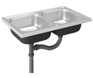 vidaXL Kitchen Sink with Double Basins Stainless Steel 80 x 50 x 15,5 cm a  € 112,18 (oggi)