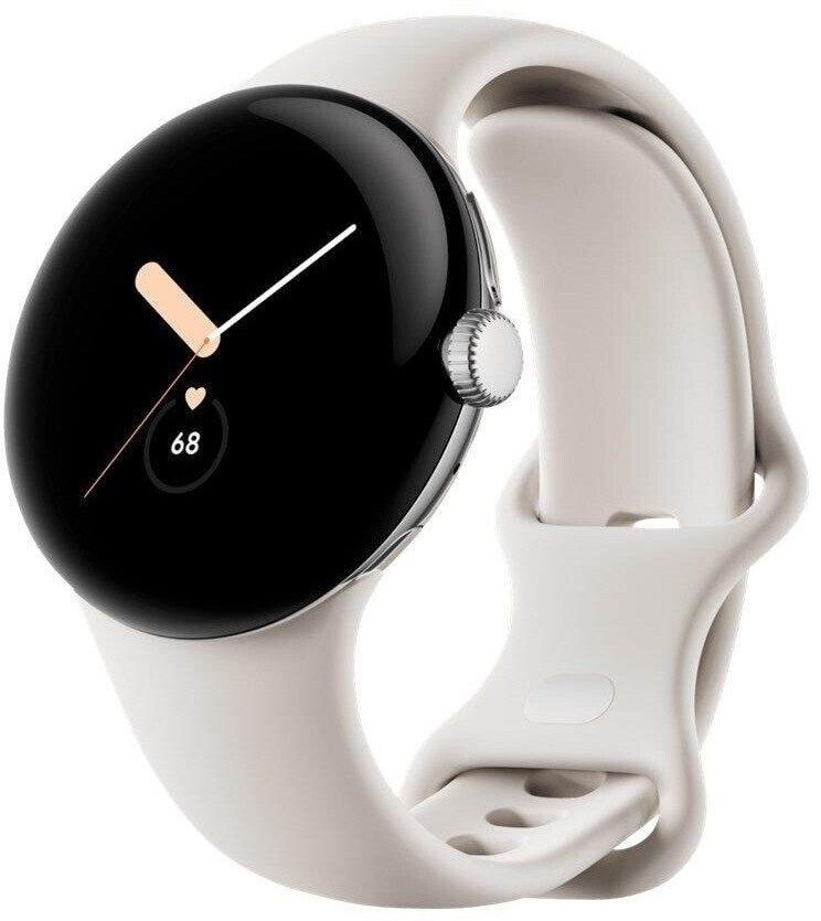 Google Pixel Watch Bluetooth boîtier argent poli bracelet galet
