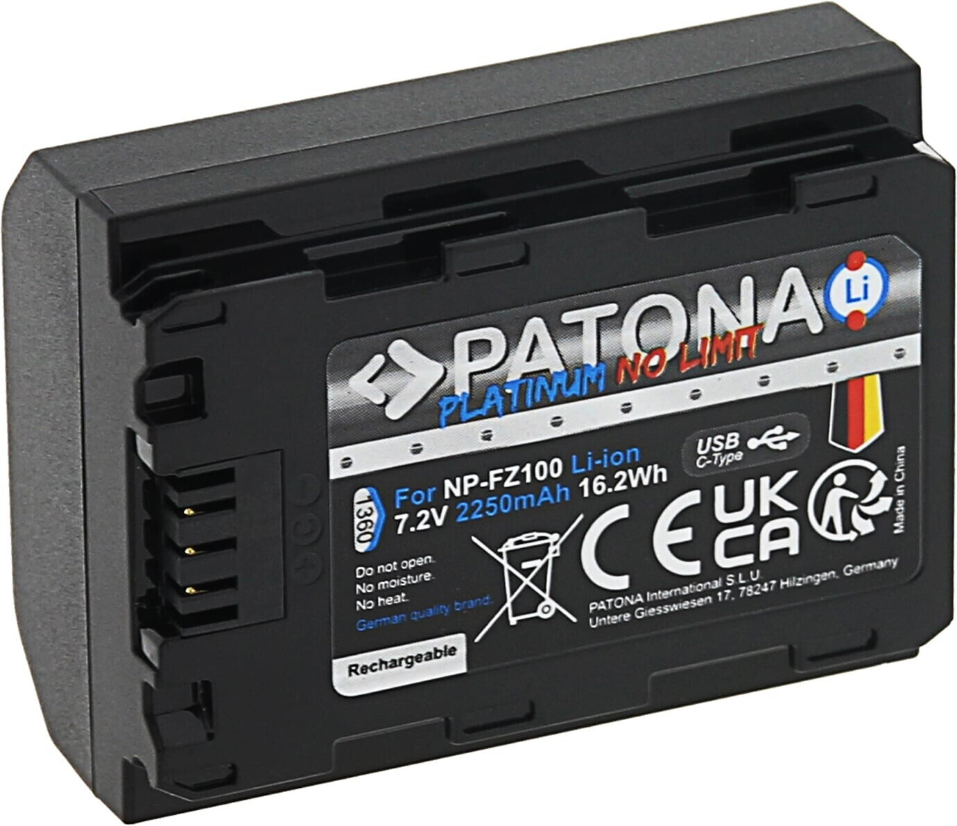 Patona Platinum Ersatzakku für Sony NP-FZ100 (2250mAh) ab 39,00