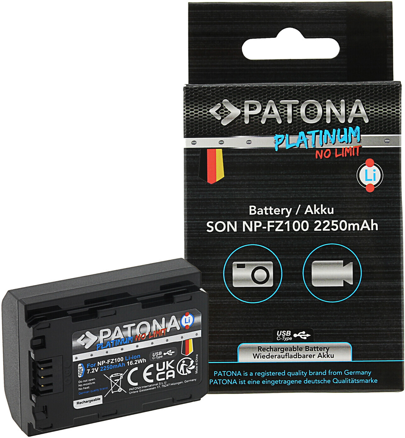 Patona Platinum Replacement Battery for Sony NP-FZ100 (2250mAh)
