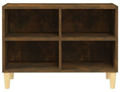 vidaXL TV Cabinet with Solid Wood Legs 69.5 x 30 x 50 cm smoked oak (813146)