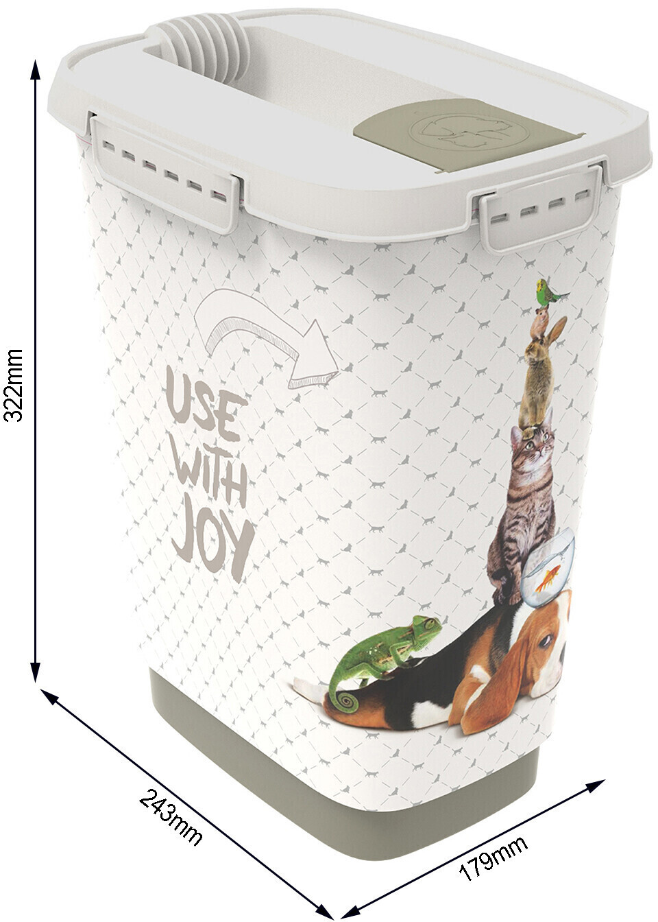 Rotho Dry food container Use with joy 10L au meilleur prix sur