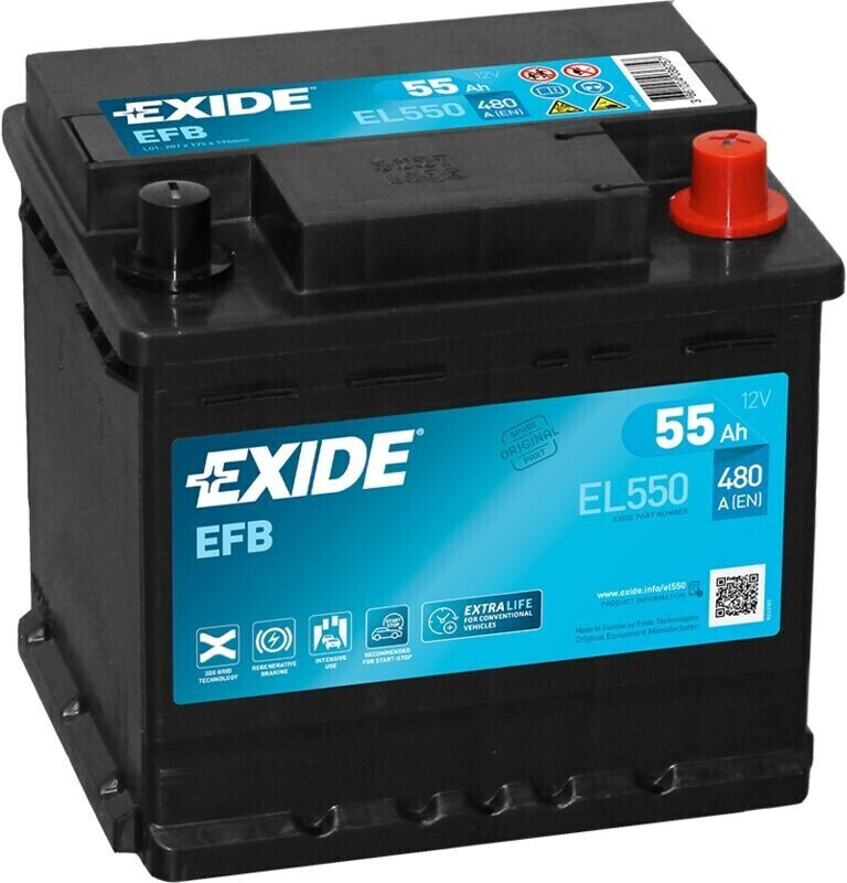 EC550 EXIDE ContiClassic 555 59 Batterie 12V 55Ah 460A B13 L2  Bleiakkumulator 555 59, 027RE ❱❱❱ Preis und Erfahrungen