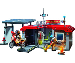 Playmobil 123 6777 pas cher, Caserne de pompiers transportable