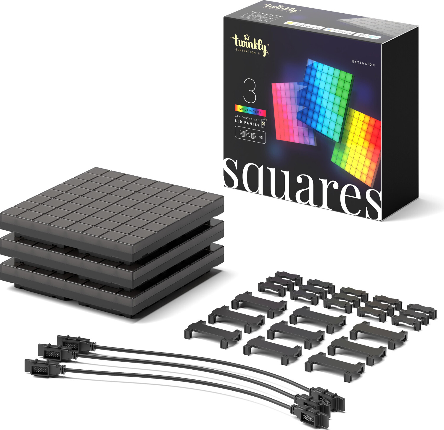 twinkly Squares Multicolor App Controlled LED Panels Extension (TWQ064STW-03-BAD)