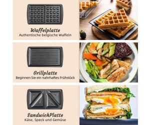 Sandwichmaker 5 In 1 LEHMANN - Piastre Per Panini, Waffle, Grill - 800W - Foto 3