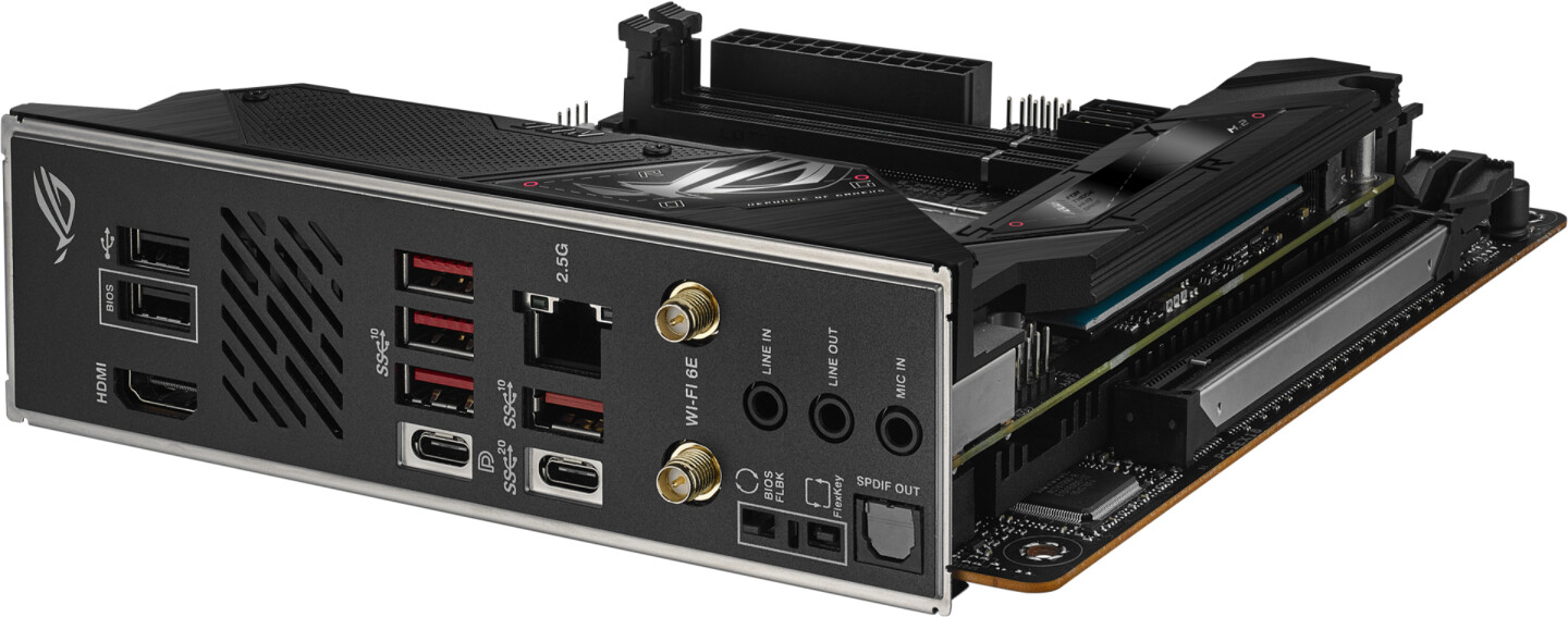 Asus ROG STRIX B650E-I GAMING WIFI Carte mère Socket (PC) #####AMD AM5  Facteur de forme (détails) Mini-ITX Chipset de la - Conrad Electronic France