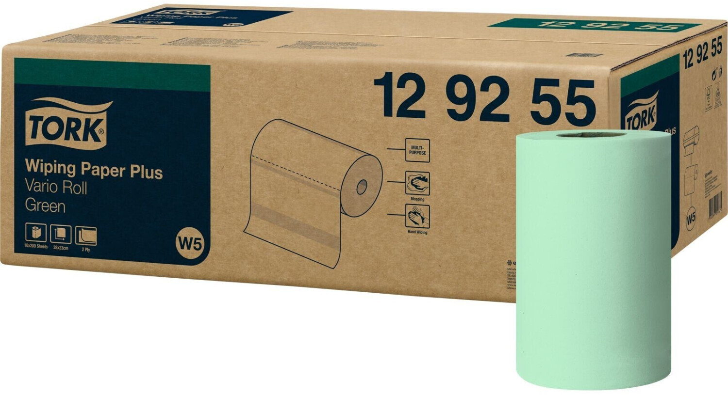 Tork Wischtuch 2-lagig grün (10 Rollen)