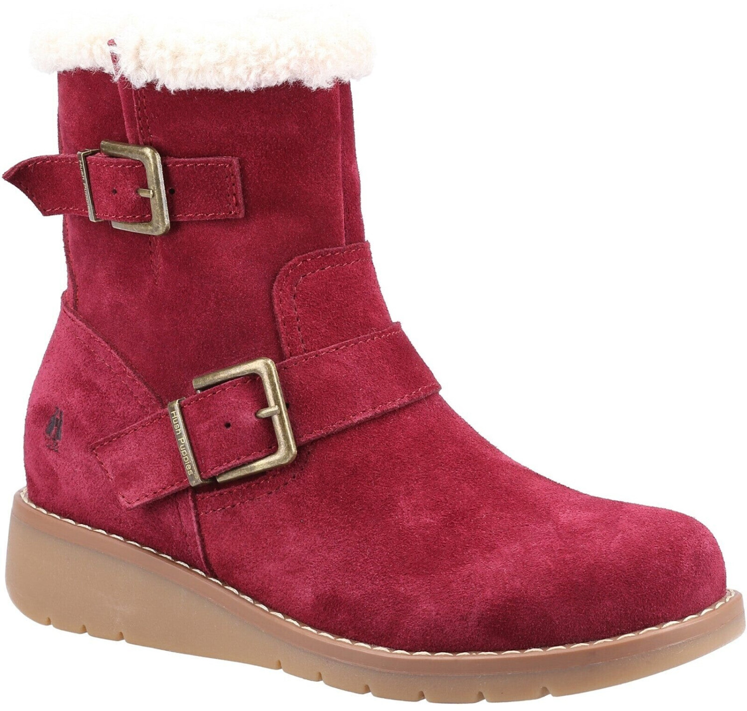 Mid calf top burgundy boots