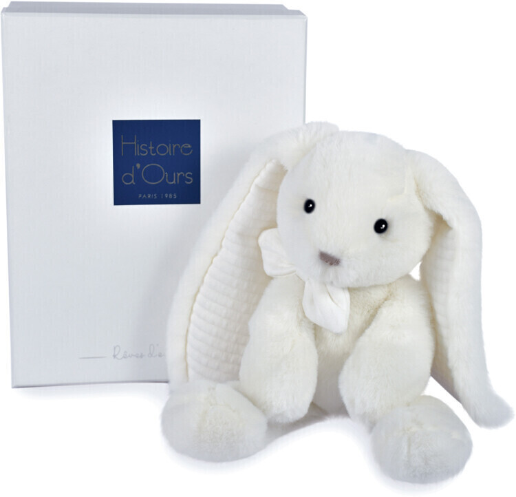 Histoire d'Ours Peluche lapin Preppy Chic blanc 30 cm (HO3134)