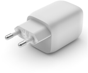 Belkin Cargador de Pared Doble USB tipo C de 65 W, cable USB-C a USB-C,  carga rápida 3.0 con Tecnología GaN para iPhone 15, Plus, Pro, Pro Max,  iPad Pro, MacBook, Galaxy