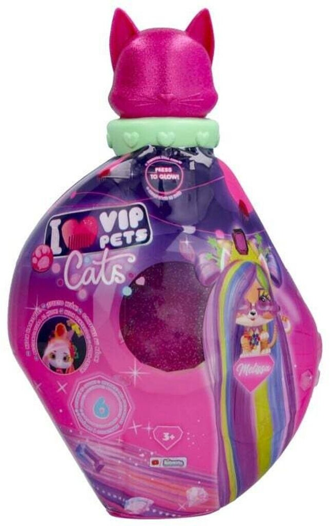 VIP Pets Cats Stormy | Gattini da collezione che brillano al buio, con lunghi ca