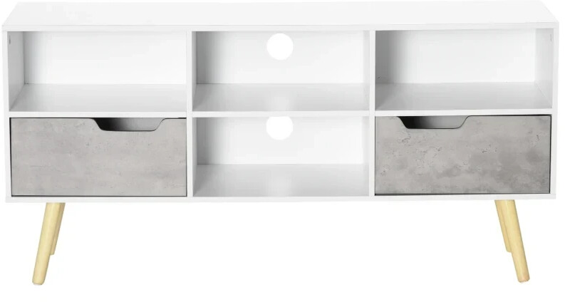 HomCom Mueble de TV 120 x 40 x 55 cm natural y blanco (839-224) desde 84,99  €