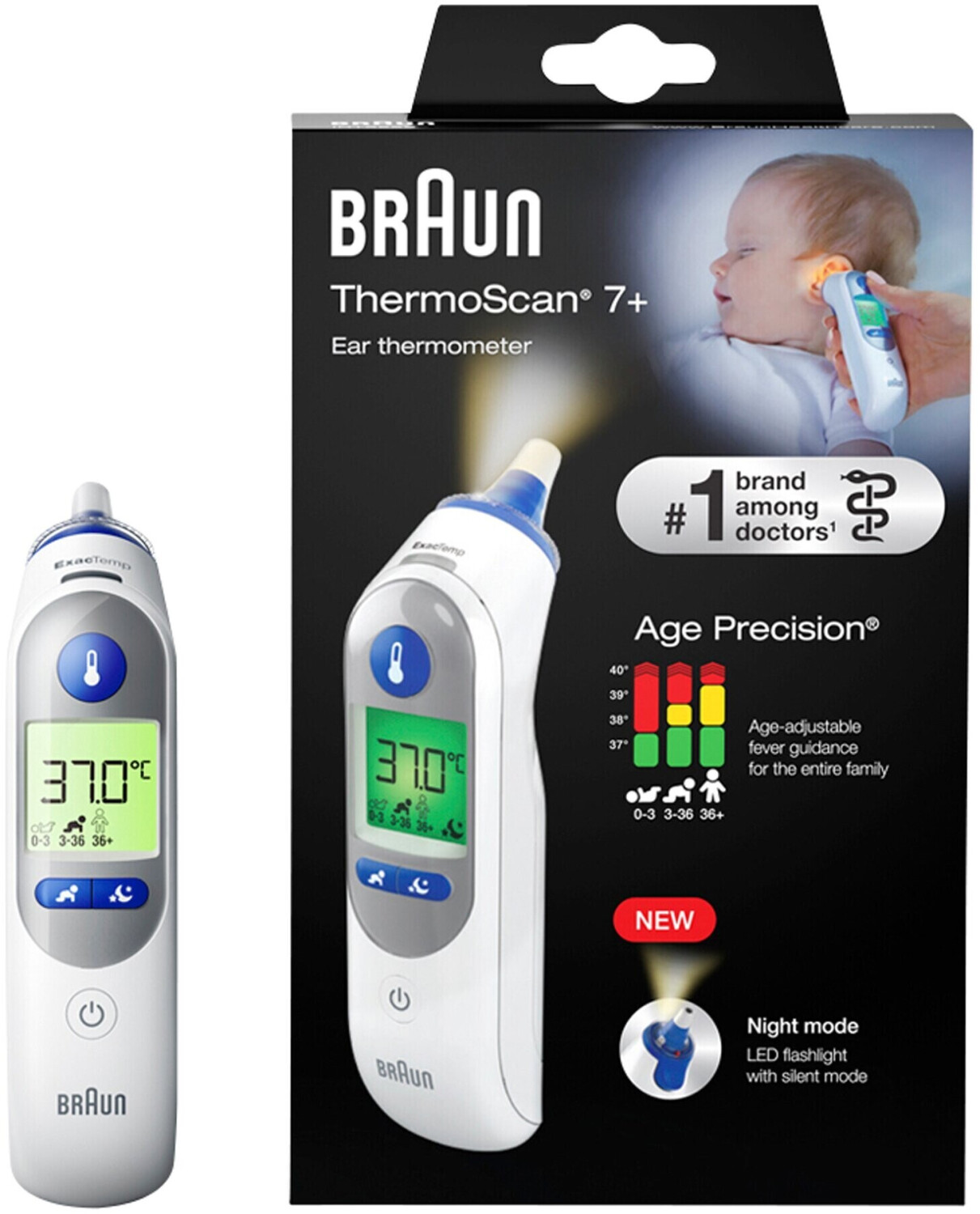 Termometro auricolare a infrarossi per neonati Braun ThermoScan+ 21 co –