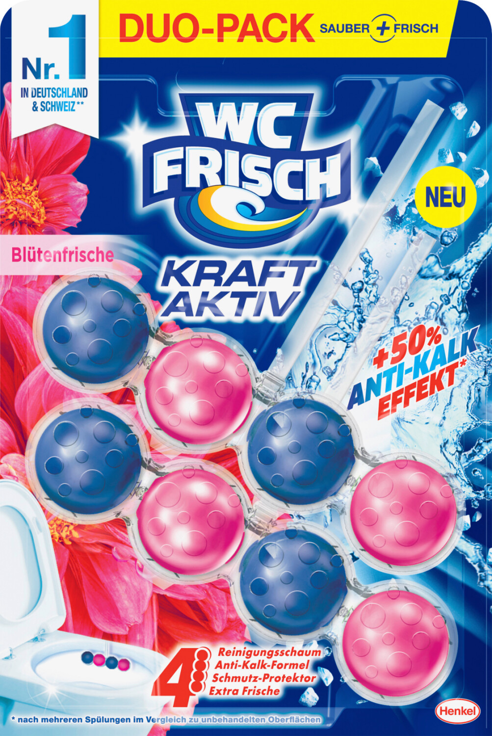 WC FRISCH Kraft Aktiv Blauspüler Blütenfrische 50g WC-Reiniger