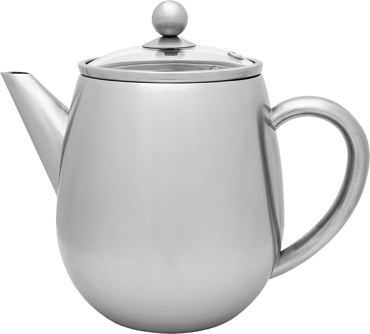 Théière Narvik 1,1 Litre à Double Paroi Isolante - En Acier Inoxydable Brillant - Avec Filtre à Thé Intégré - Garde Le Thé Chaud 45-60 Min - Marque Bredemeijer