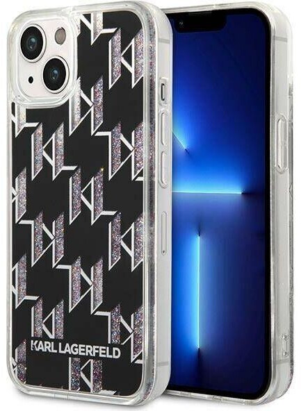 Photos - Case Karl Lagerfeld Handy- Liquid Glitter Monogram für iPhon 