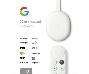 Google Chromecast HD (bianco) – Streaming TV Con Telecomando Vocale –  Netflix, DAZN, YouTube E App – Facile Da Installare