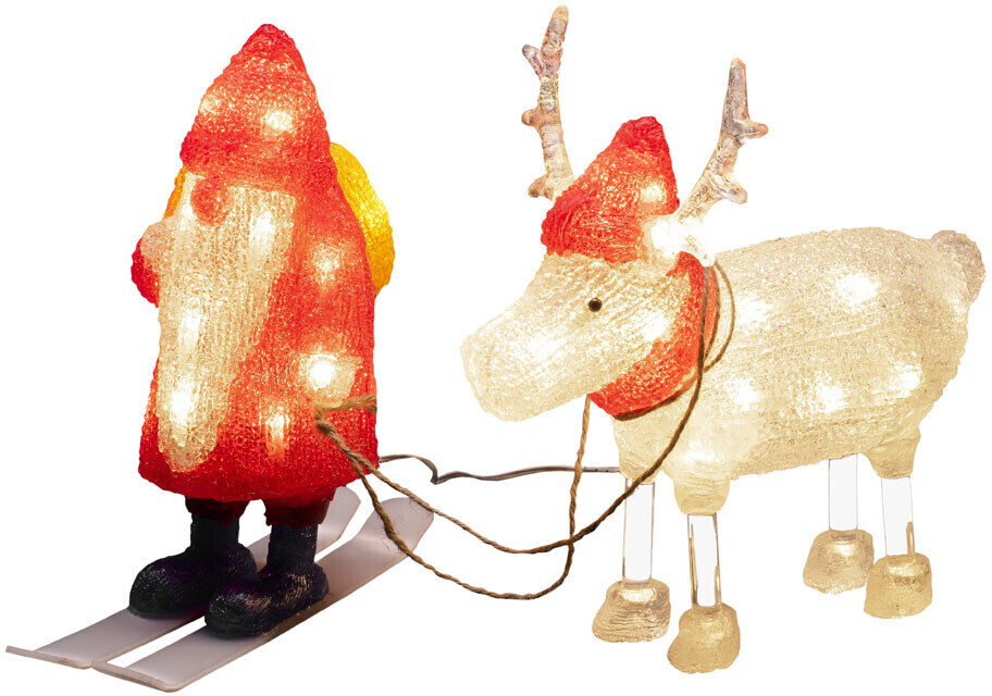 Konstsmide LED Dekofigur Acryl Weihnachtsmann und Rentier 40 warm weiße  Dioden (6239-103) ab 70,50 € | Preisvergleich bei | Leuchtfiguren