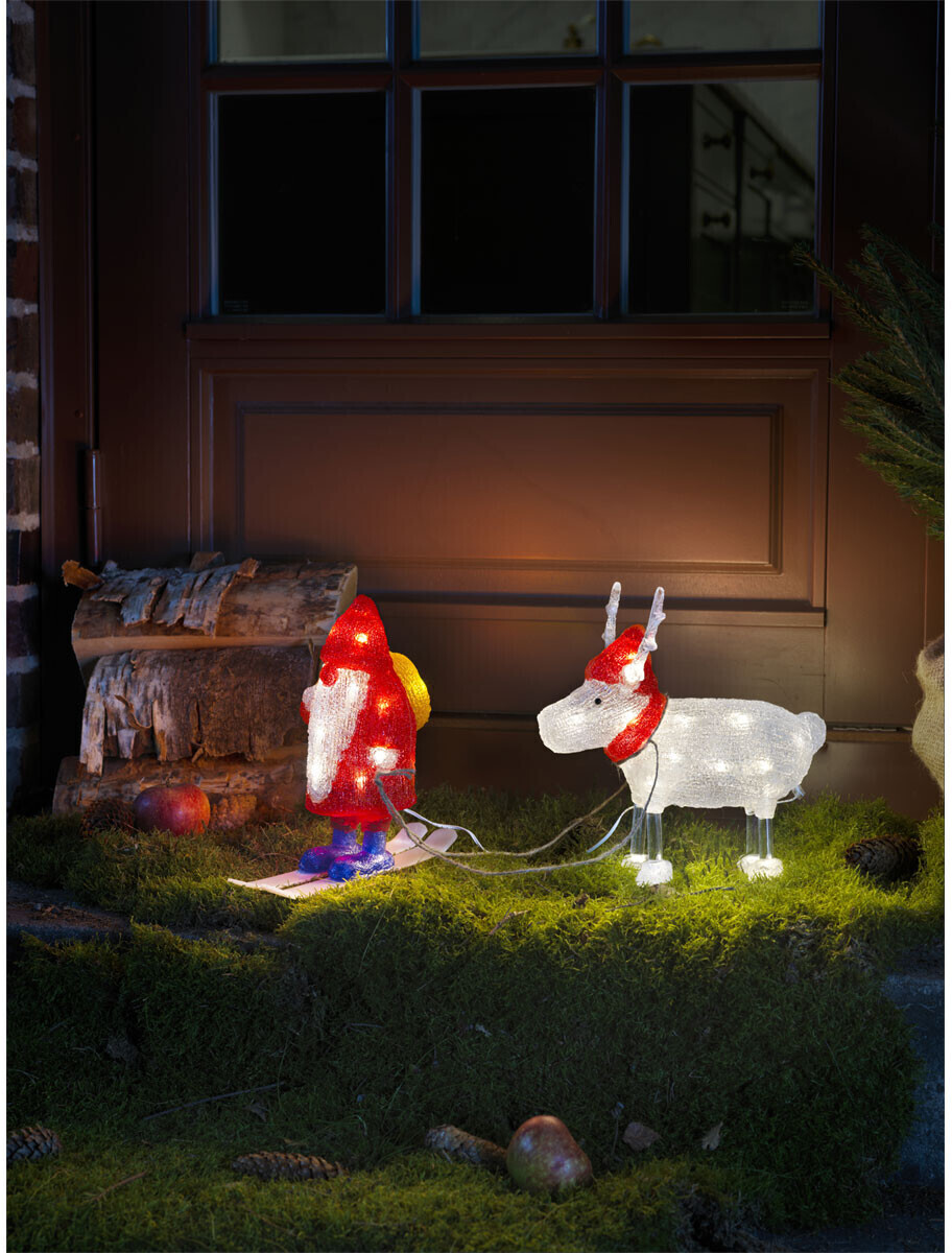 (6239-103) Rentier ab Dioden LED | Konstsmide bei Preisvergleich 40 weiße € warm und Dekofigur Acryl Weihnachtsmann 70,50