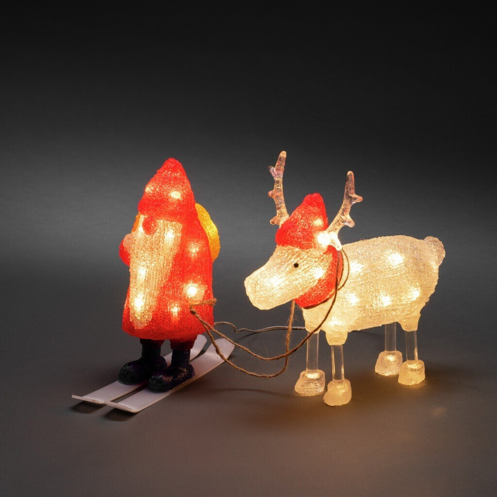 70,50 ab (6239-103) Rentier 40 Dekofigur weiße warm bei Weihnachtsmann Preisvergleich Acryl Dioden | € und Konstsmide LED