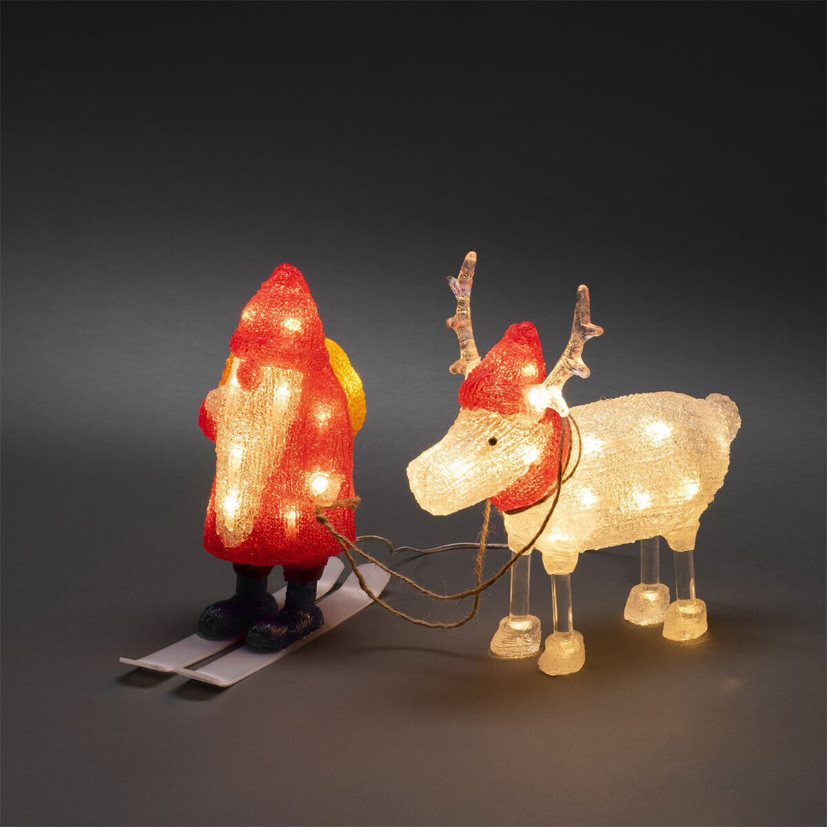 Konstsmide LED Rentier bei und Acryl Weihnachtsmann Dekofigur 40 warm (6239-103) € Preisvergleich Dioden ab weiße | 70,50