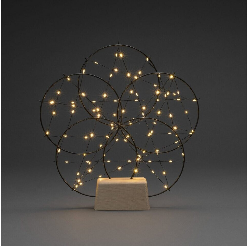Konstsmide LED Dekolicht LED Metallsilhouette 5 kleine Ringe mit Holz-Fuß  (1784-787) ab 56,99 € | Preisvergleich bei