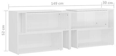 vidaXL TV Cabinet 149 x 30 x 52 cm Engineered Wood high gloss white (808365)